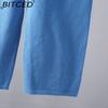 BITCED Fashionable High-neck Suit for Autumn and Winter In Solid Colors Is Versatile and Can Be Worn with A Two-piece Knitted Top and Casual Pants