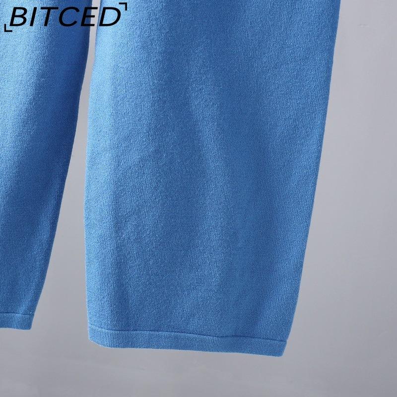 BITCED Fashionable High-neck Suit for Autumn and Winter In Solid Colors Is Versatile and Can Be Worn with A Two-piece Knitted Top and Casual Pants