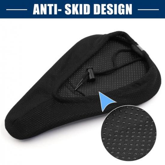 Bike Bicycle Soft Comfort Silicone Padded Saddle Seat Cover Cushion Pad Blue