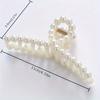 Elegantní spona do vlasů s perlou - 11cm široká spona s umělými perlami, šik minimalistický styl pro ženy, vlasový doplněk | Elegantní spona do vlasů s imitací perel