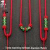 High-Grade Green Jade Braided Necklace Rope with Agate Crystal Pendant