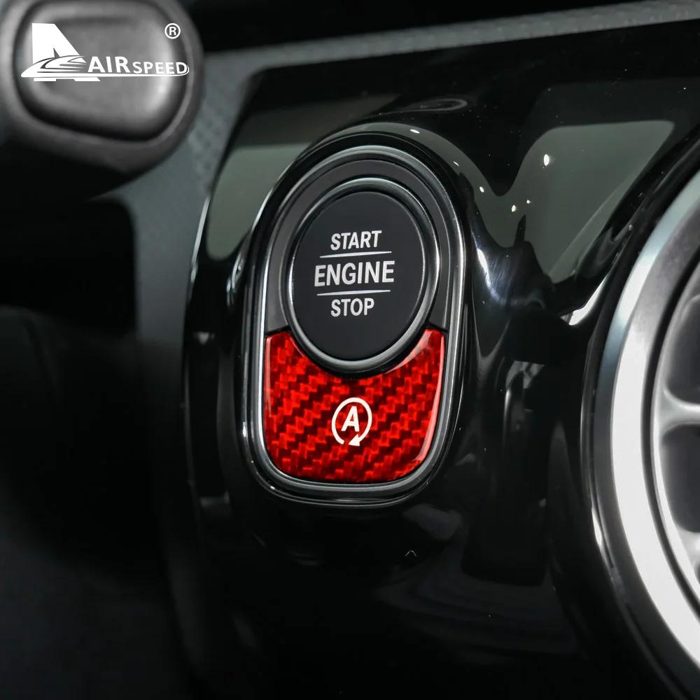 Carbon Fiber Engine Start Stop Button Cover for Mercedes Benz A Class W177 GLB X247 CLA AMG Interior Trim 2019-2023