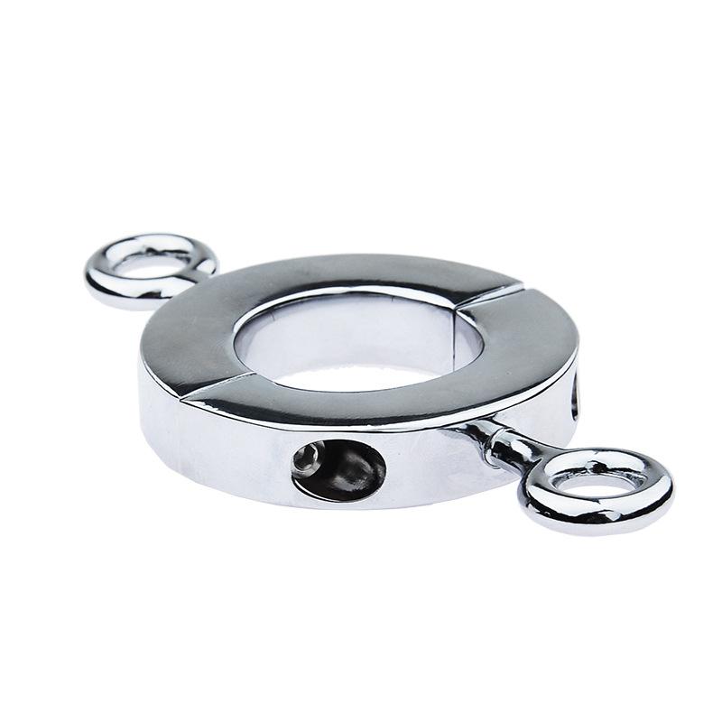 Heavy Metal Penis Ring Testicle Ball Stretcher Scrotum Cock Rings Locking Pendant Weight Male Chastity Sex Toys For Men Gay