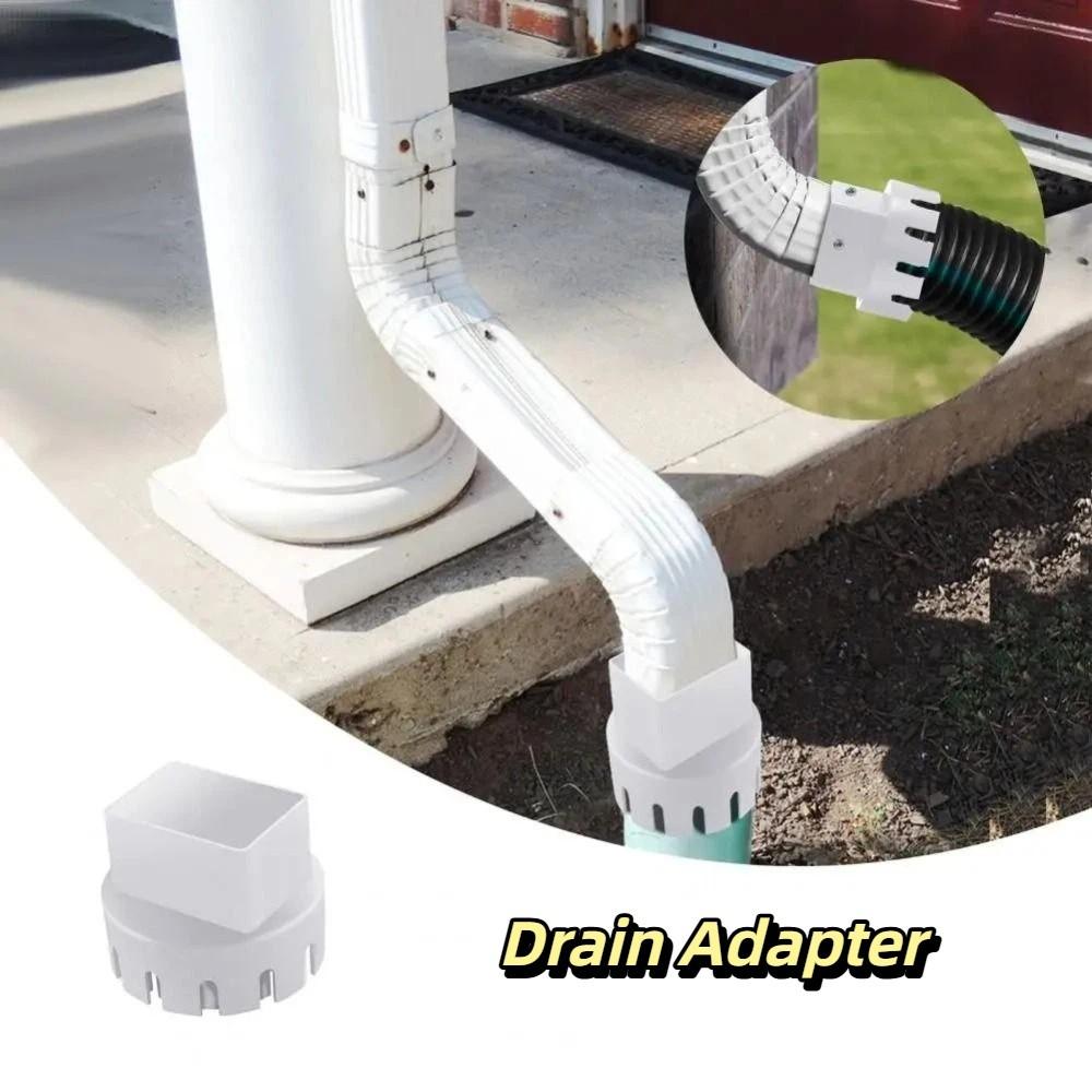 Round To Square Rain Gutter Downspout Adapter Rainwater Collection Diverter  Outdoor Drainage