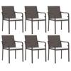 7 piece outdoor dining set with cushions poly rattan and steel