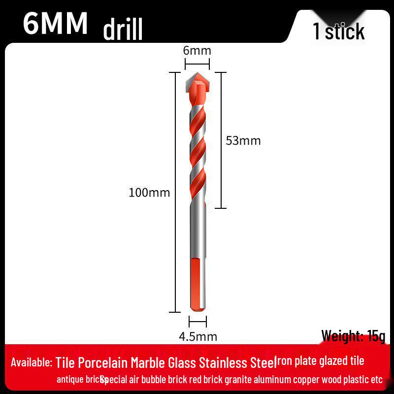 

6mm All-in-One Tile, Concrete & Glass Triangle Drill Bit