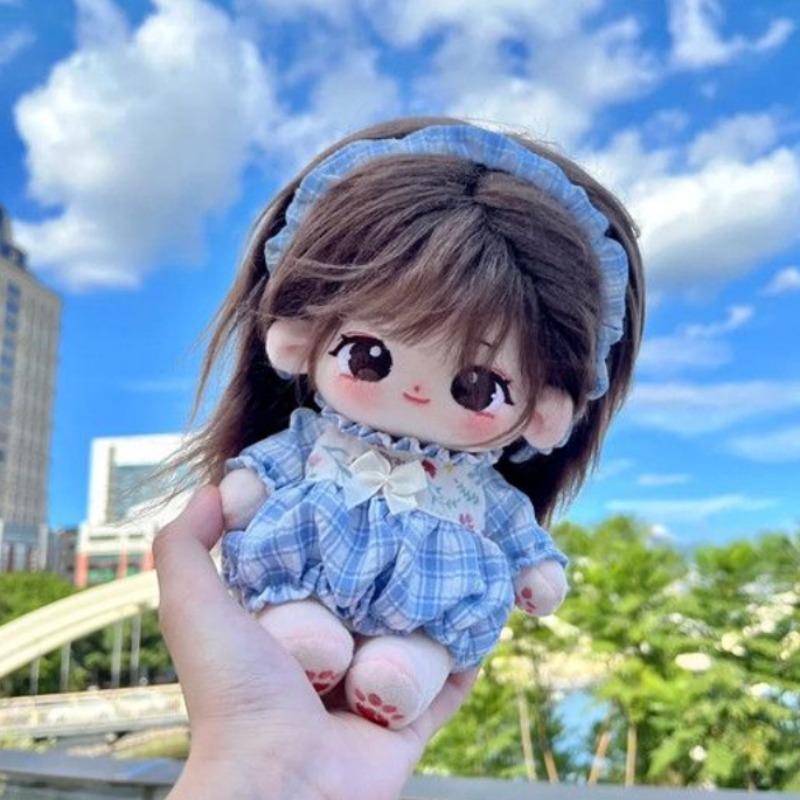 20cm Cute Cotton Plushies Toys Baby Clothes Idol Star Dolls Stuffed Customization Figure Toys Changeable Clothes Doll Collection