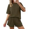 Women's 2-Piece Fashionable Casual Loose-Fit Short-Sleeve Top And Shorts Set