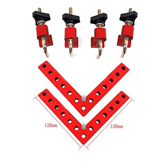 CarAngels Aluminum Complete Square Corner Clamp 90 Degree Woodworking Fixing and Clamping Tool Set, Kit, L-Shaped, Square, (120x120)
