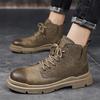 Luxury Men Ankle Boots Retro British High-top Men Boots Fashion High Quality Leather Shoes New Outdoor Men Motorcycle Boots