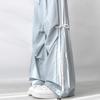 Blue Bow Work Pants for Women In Summer Thin High Waist Drooping Small Casual Sports Quick-drying Wide-leg Pants