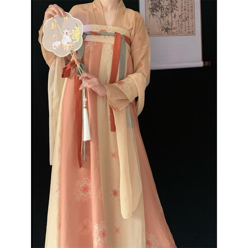 Shaking Tang Dynasty One-piece Chest-length Broken Skirt Printed and Restored Cabbage Daily Thin