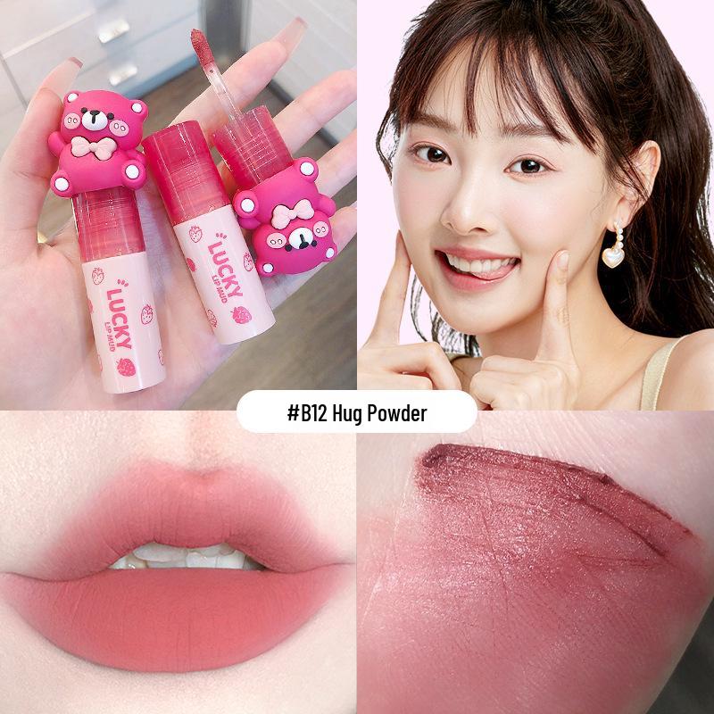 Mansili Air Mist Matte Lip Glaze - Little Pink Bear Display Box 3.6g
