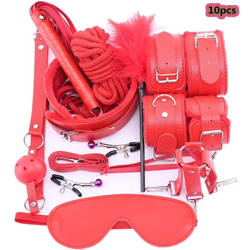 BDSM Kit Sex Toys For Men Erotic Handcuffs Whip Sextoy Anal Plug Vibrator Bdsm Sex Bondage Set Adult Toys Sm Products Sex