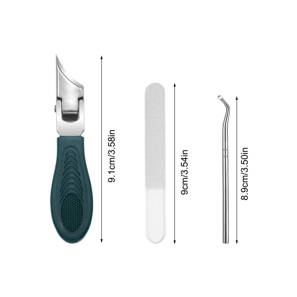 Toe Nail Clippers Cutter Ingrown Toenail Tool Professional Thick Nails Dead Skin Dirt Remover Super Sharp Curved Blade Nail Tool
