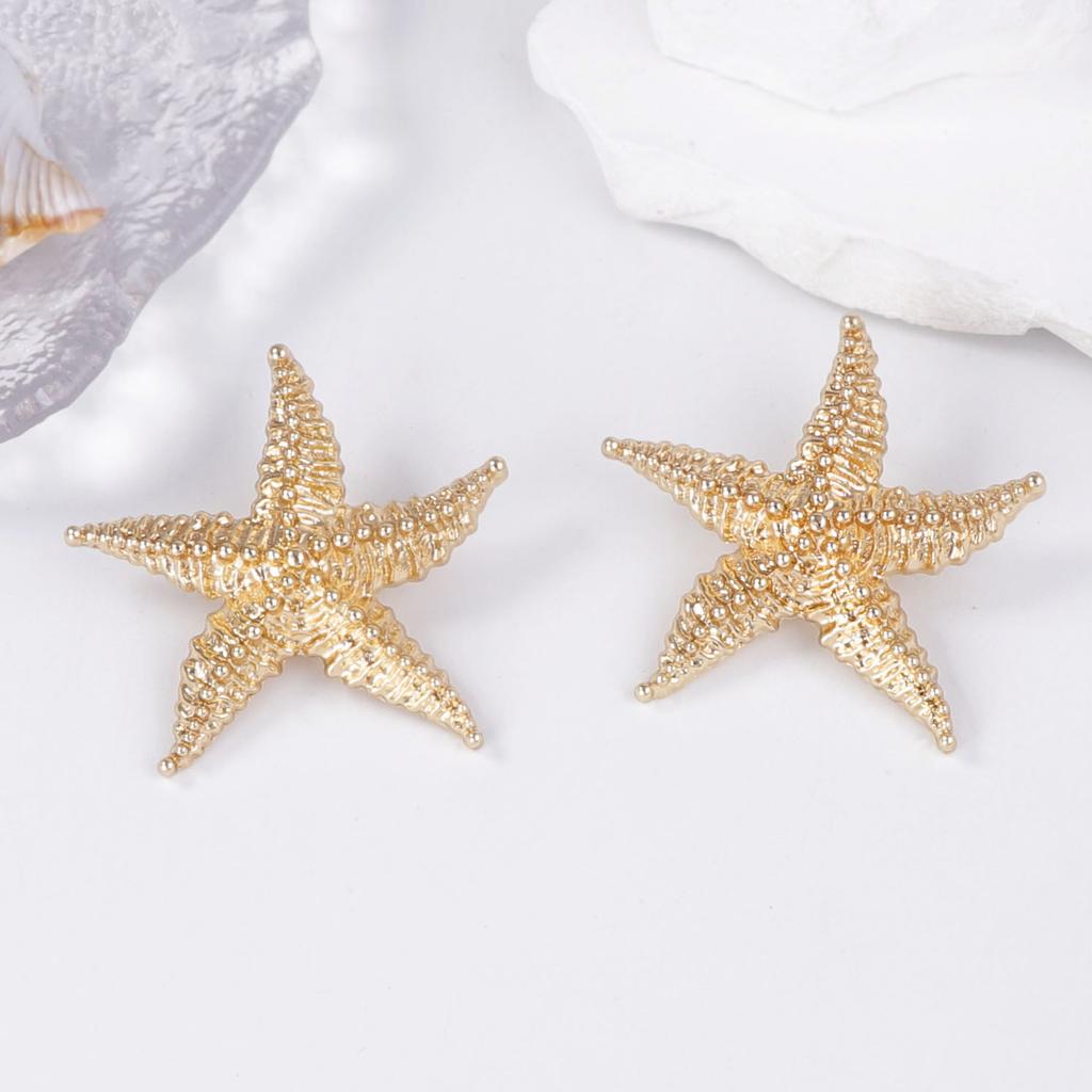 Trend Simple Fashion Ocean Leisure Vacation Wind Alloy Unique Starfish Pendant Necklace Earrings Jewelry