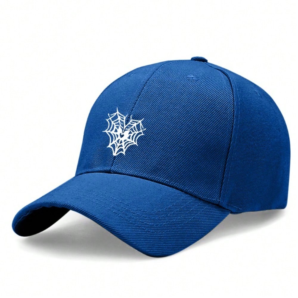 [Halloween Baseball Cap] Spider Web Print Polyester Adjustable Breathable Casual Streetwear Outdoor Sports Sun Protection Cap For Men Women