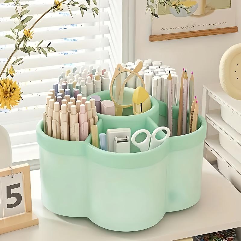 1-Piece rotating desktop organizing pen holder