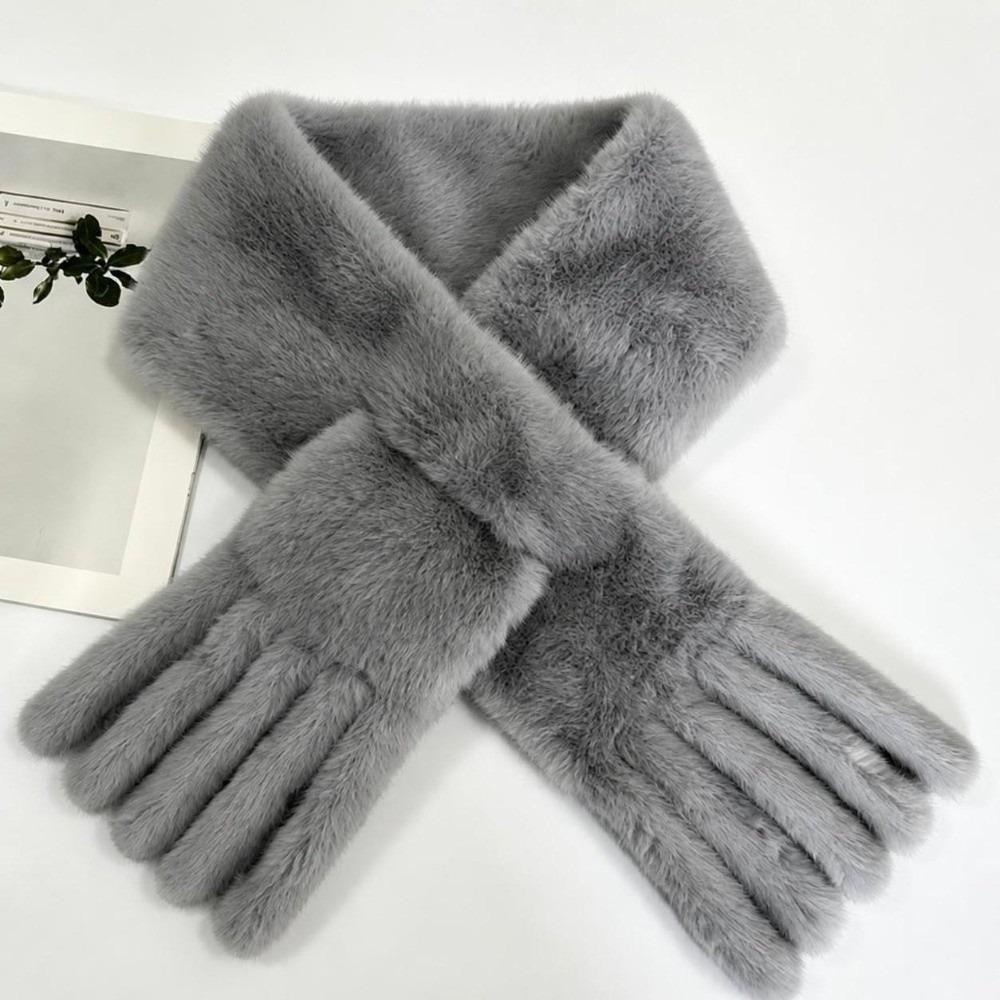 Thickened Women's Scarf Windroof Winter Collar Scarf Soft Faux Rabbit Fur Scarf  Winter