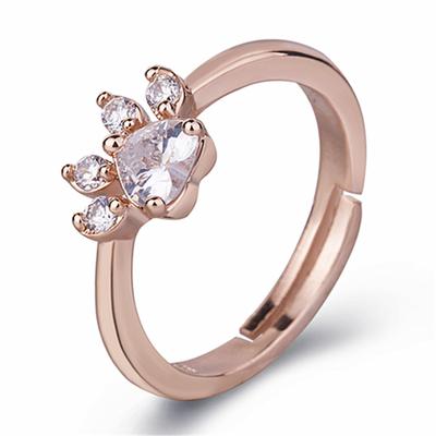 Anello europeo e americano anello con impronta dorata rosa anello anello