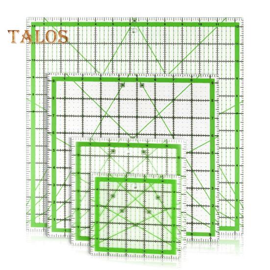 

4 шт. акриловая линейка для квилтинга 4,5/6/9,5/12,5-дюймовая квадратная линейка для резки ткани с четкой маркировкой шаблон для проектов по шитью и рукоделию зелёный