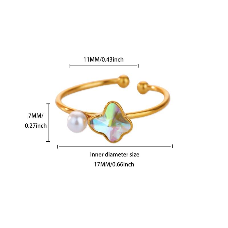 Neuer personalisierter kreativer schachbrettmusterfarbener Schmetterling offener Ring Damen leichter Luxus High-End Schmuckring