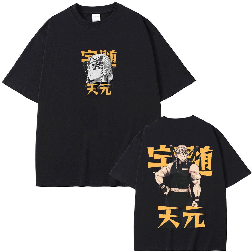 Anime Demon Slayer Uzui Tengen Graphic T-shirt Muscle Mouse Funny Meme T Shirts TopsMen Women Manga Oversized Crewneck Tshirt