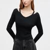 ONLY Women's Sweet V-Neck Off-Shoulder Knit Sweater