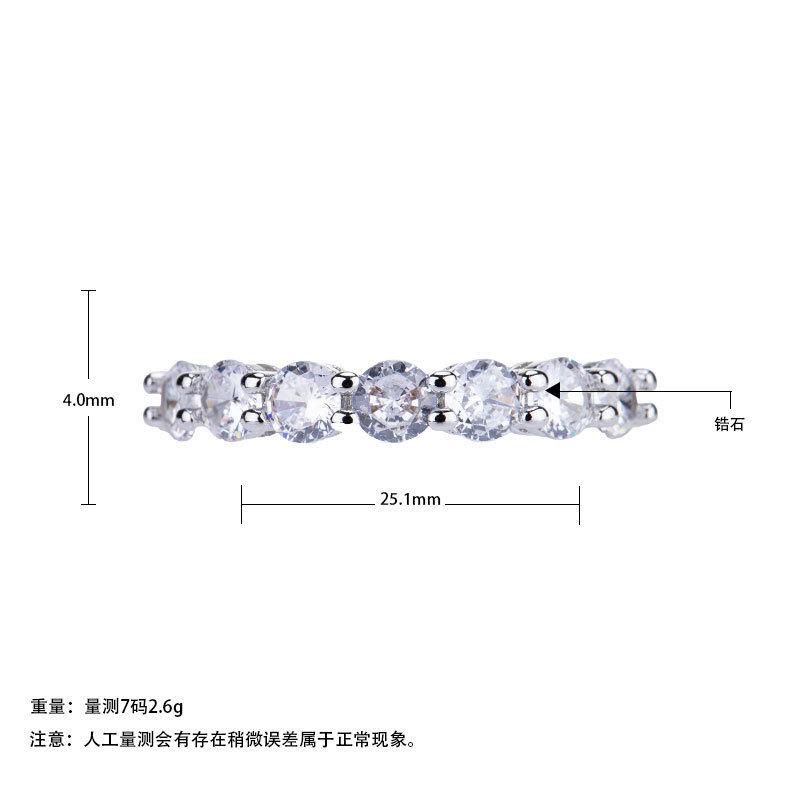 Round Full Diamond Single Row Ring Luxury Carat Mozambican Engagement Ring Women