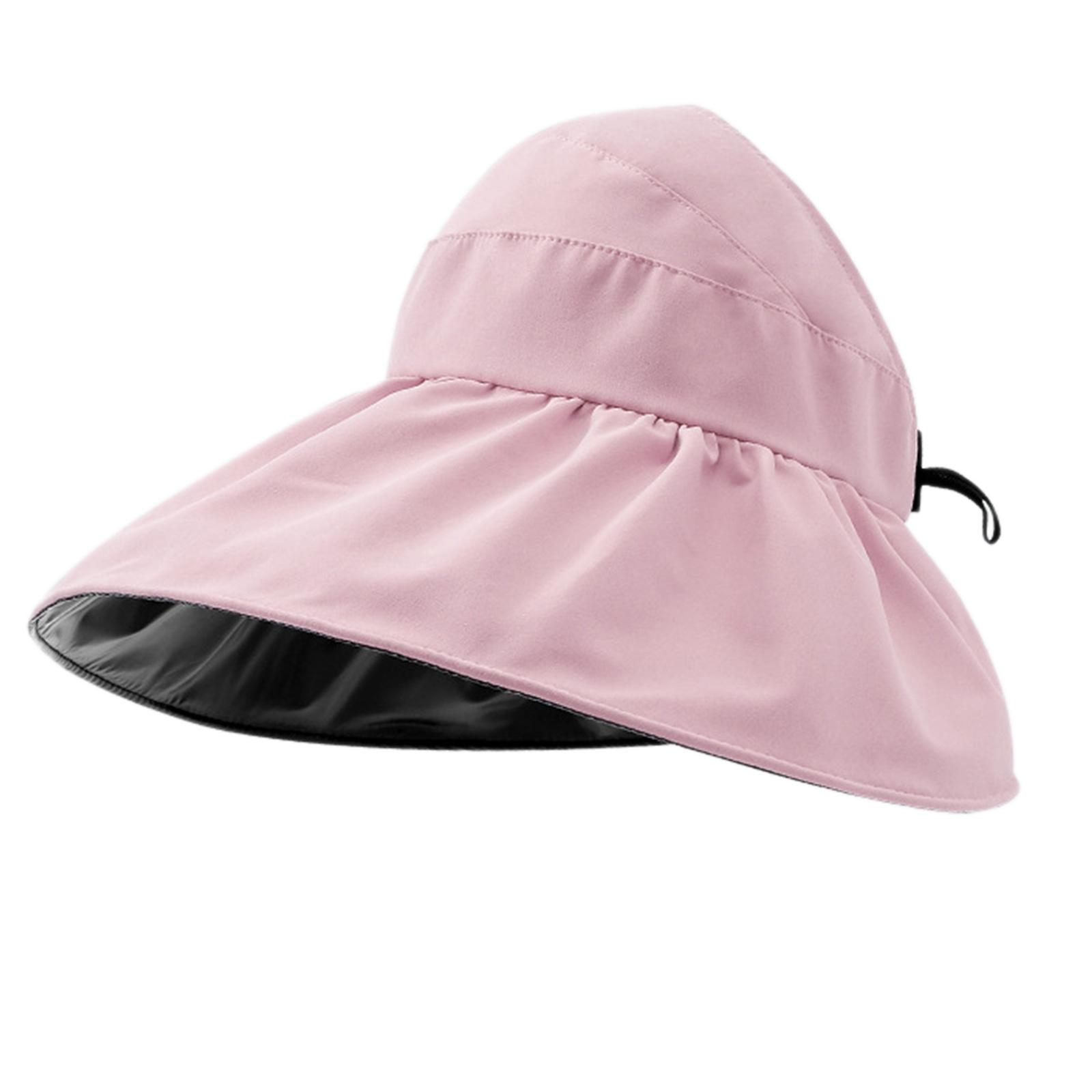 

Sun Hat Women Sun Beach Visor Cap UPF50+ Sun Protections Open Top with Wide Brim for Sports Beach Golf Hiking розовый