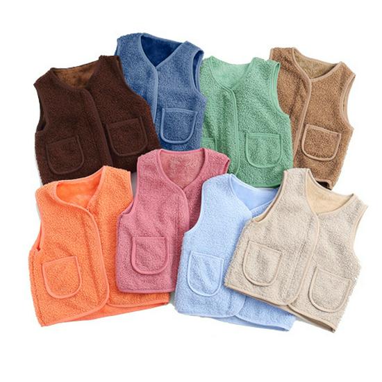 Kids' Lambswool Fleece Vest for Boys & Girls - Warm, Double-Sided for Indoor/Outdoor, Autumn/Winter, Sizes Infant to Medium.
