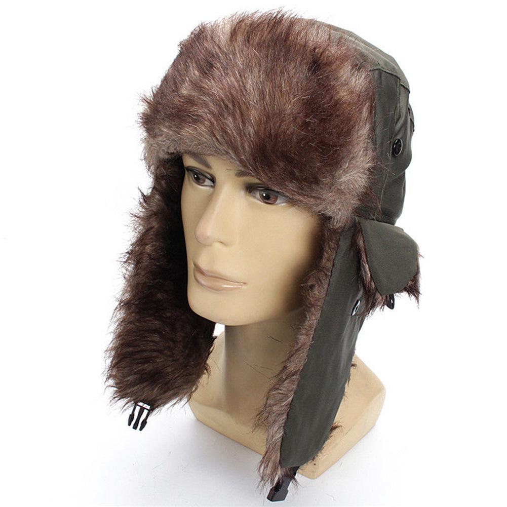 Men Women Trapper Russian Ushanka Warm Winter Fur Earflap Hat Outdoor Sports Skiing Hunting Fishing Plush Cap
