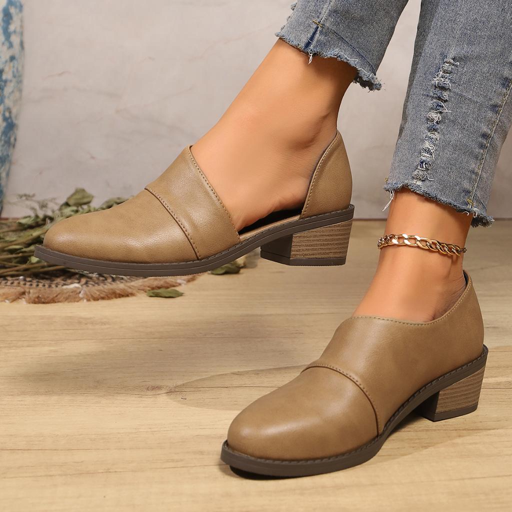 Fashion Women Pumps 2024 New Spring Ballet Slip-on High Heels Shoes for Women Large Size Pointed Toe Mary Jane Shoes Zapatos De Mujer