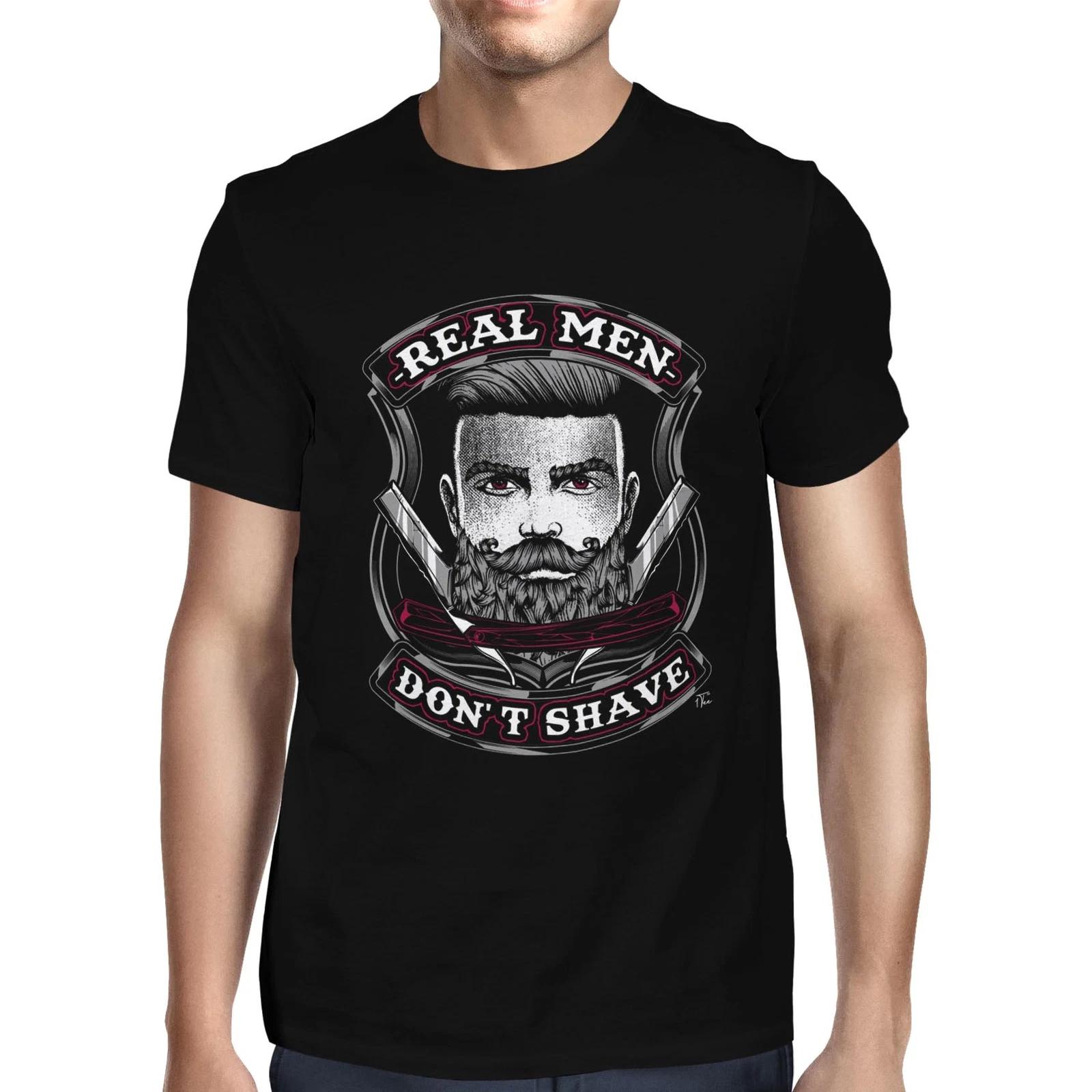 1Tee Mens Real Men Don t Shave T-Shirt L