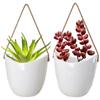 White Hanging Flower Basket Ceramic Plant Pot Creative Planter Holder Flower
