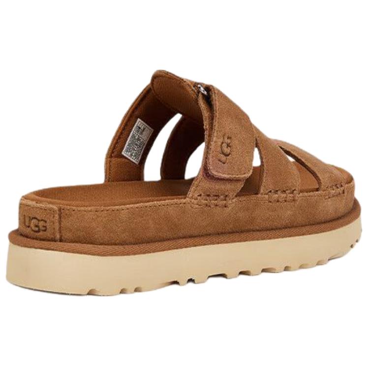 UGG Golden Family Fashion Bequeme Glänzende Goldserie Anti-Reibung Pantoletten Damen Sandalen Braun 1174090-CHE