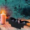 Desktop Storage Box Black Gothic Bat Shape Tray Elegant Mysterious Makeup Organizer for Bathroom Decor