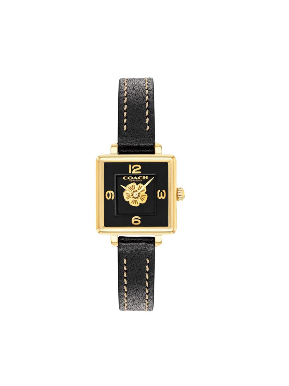 

Coach Женские часы с черным квадратным циферблатом и черным кожаным ремешком - 14503695 чёрный