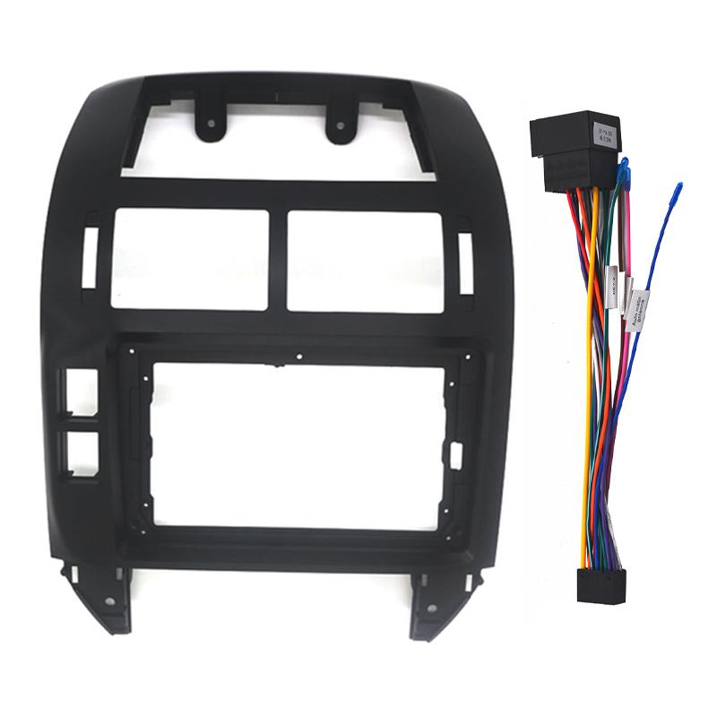 

Комплект автоматической стереорамки для VW Volkswagen Polo 2004-2011, монтажная рамка, лицевая панель, салон автомобиля, передняя панель, центральная панель Black and cable