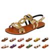 Women's Fashion Flat Bottom Open-Toe Sandals With Buckle, Versatile Beach Sandals For Casual Wear