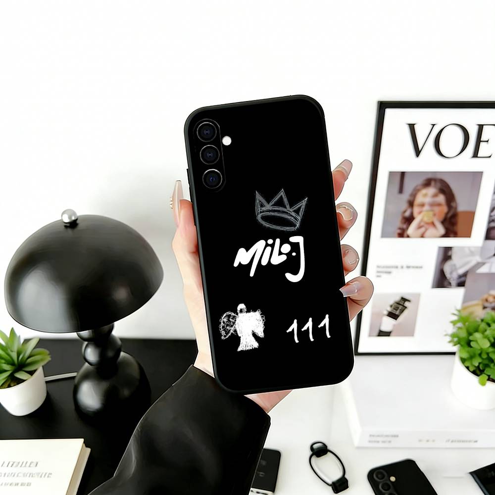 M-Milo J Phone Case For Samsung Galaxy A73,A72,A71,A70,A53,A52,A51,Others Soft Black Cover
