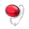 2026 National Style Fashion Charm Simple Retro Oval Artificial Red Garnet Ring Women's Jewelry