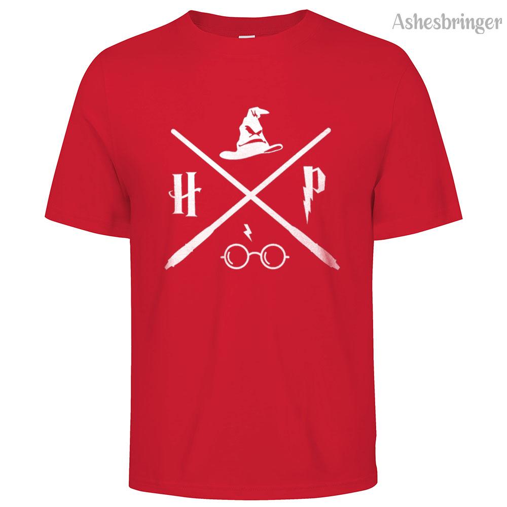 Men's Cotton Wizard Potter Glasses Move Symbol Graphic T Shirt on Unisex Street Casual Style Tee for Men and Women