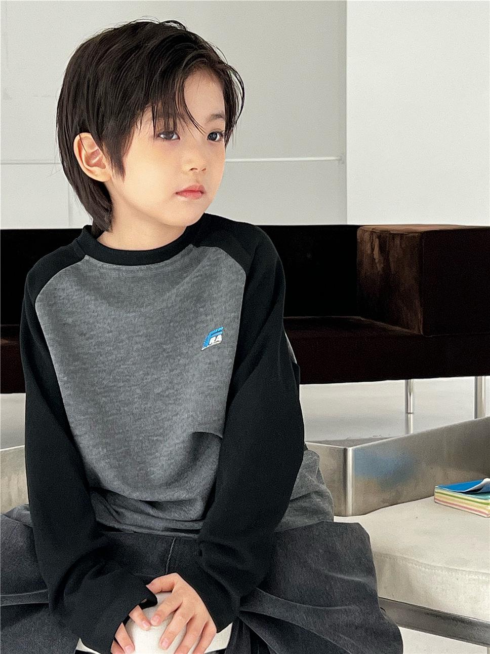 

2025 Kids Cozy Color Block Long Sleeve Base Layer Shirt - Velvet Soft, Warm, For Boys, Medium & Large 120 cm сірий колір