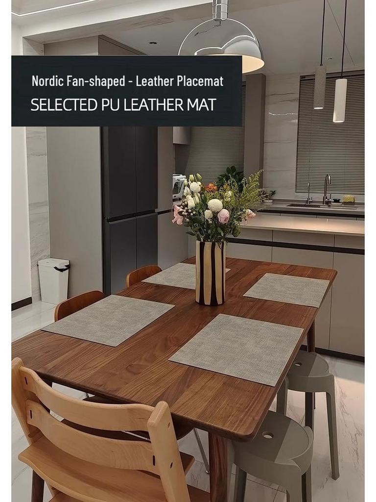 Nordic Luxury Leather Placemat: Waterproof, Oil-Proof, Heat-Resistant, Round Dining Table Mat.