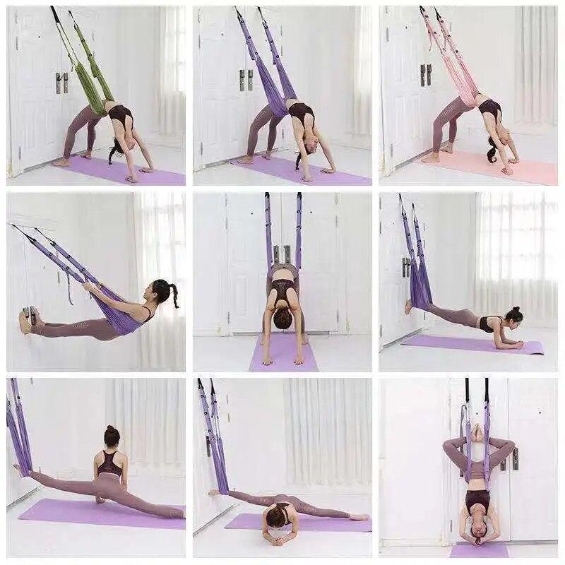 Aerial Yoga Strap Women Yoga Elastic Stretching Strap Hanging On Door Handstand Training Dacing Fitness Yoga Belts Hammock Swing