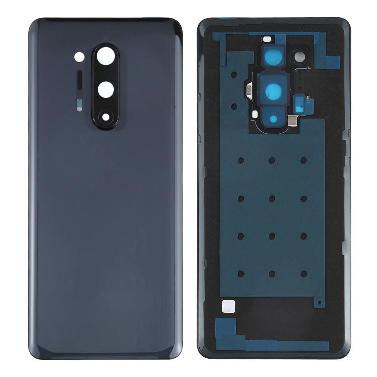 

For OnePlus 8 Pro OEM Battery Housing with Adhesive Sticker+Camera Lens Cover Black