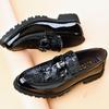 2025 Men's Crocodile Pattern Slip-On Loafers - Hong Kong Style Shiny Patent Leather