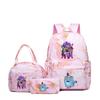 KPOP Oxford Cloth 3 Piece Set School Backpack with Lunch Bag and Pencil Case for Kids