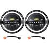 2 Pack Round LED Headlights, 7 Inch Headlamps with White High Low Beam, Amber Turn Signal, DRL, for Cars, Trucks,